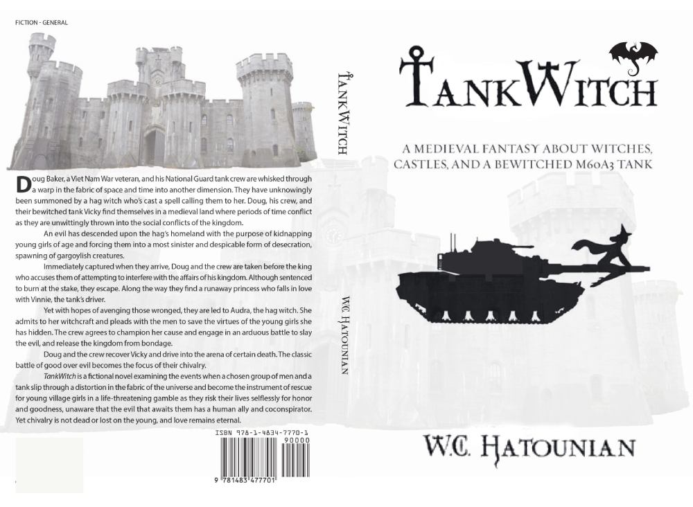 A book cover with a picture of a tank and castle.