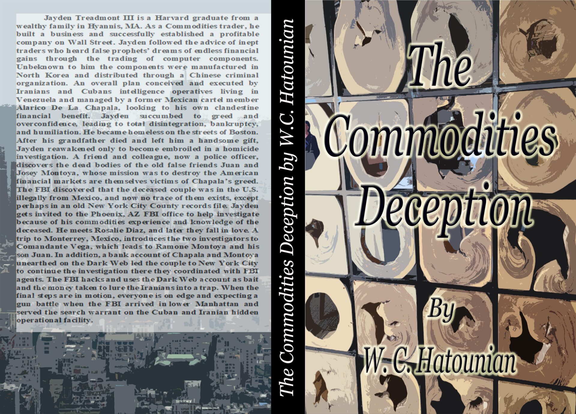 A book cover with the title of the commodious deception by w. C. Huttunen